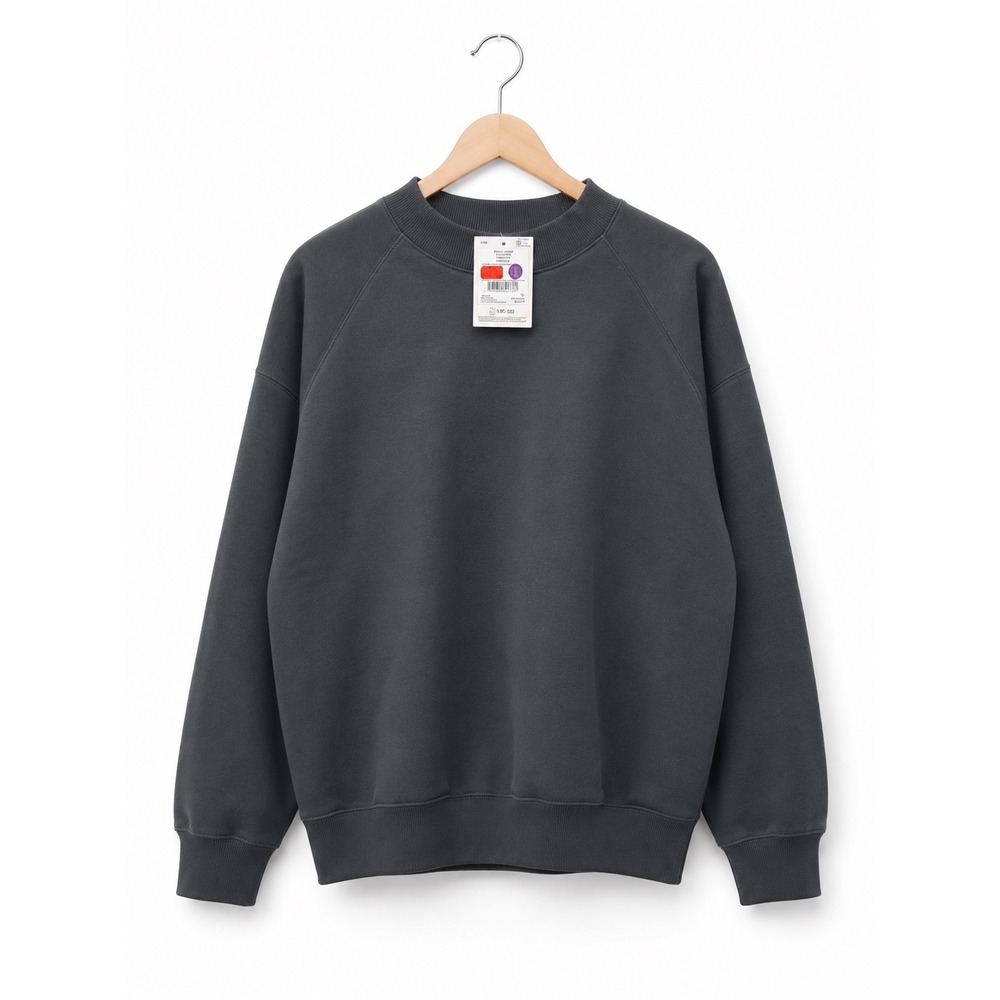 DSG Womens Classic Fleece crewneck Sweatshirt Pure Black XS NWT